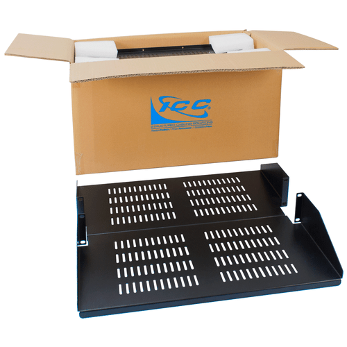 20″ Deep Vented Double-Sided Rack Shelf in 2 RMS and 2-Pack