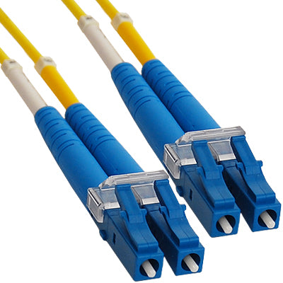 LC Duplex Singlemode 9/125 (OS2) Fiber Optic Patch Cable in Yellow