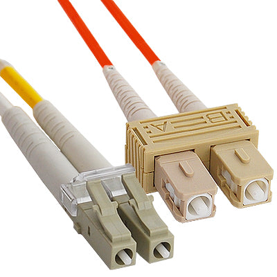 LC-SC Duplex Multimode 62.5/125 (OM1) Fiber Optic Patch Cable in Orange