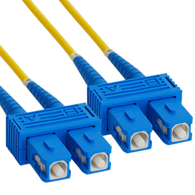 2M SC-SC Duplex Singlemode 9/125 (OS2) Fiber Optic Patch Cable in Yellow