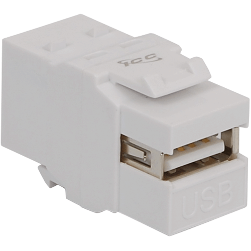 USB 2.0 A to B Modular Coupler (F-F) HD Style (White)