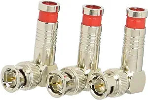 BNC RG59 Right Angle Compression (3 Pk)