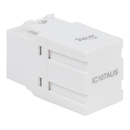 90 Degree USB 3.0 Modular Coupler in White for HD Style