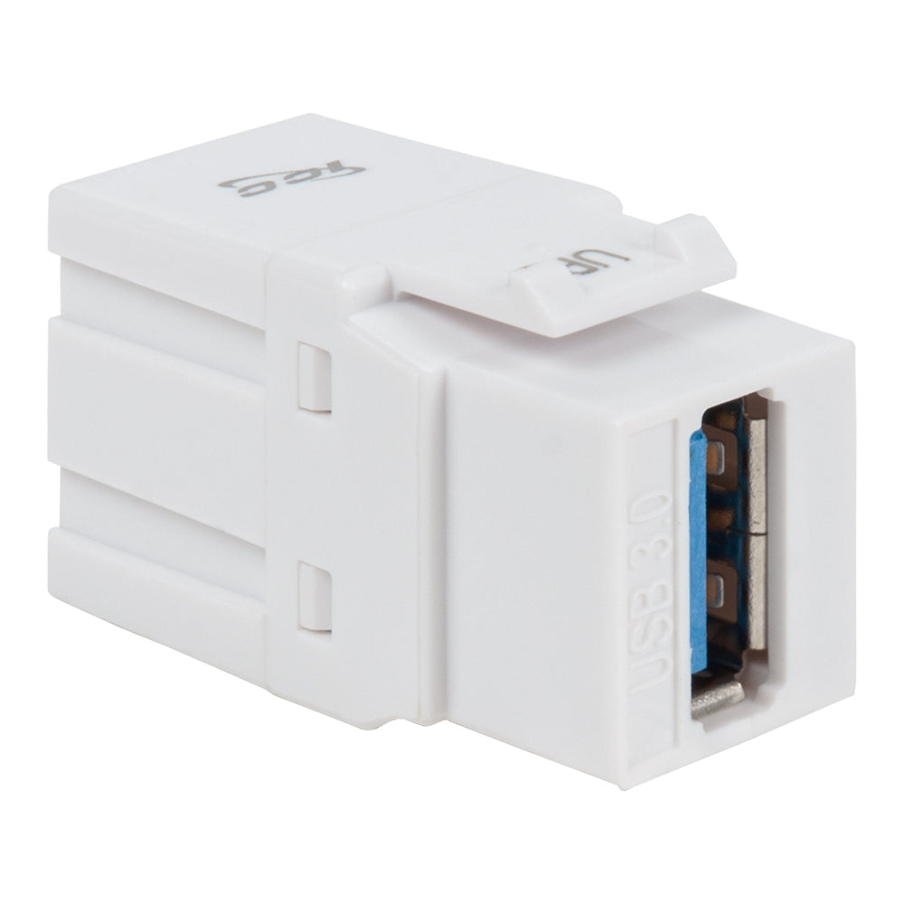 90 Degree USB 3.0 Modular Coupler in White for HD Style