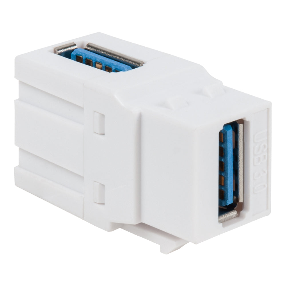 90 Degree USB 3.0 Modular Coupler in White for HD Style