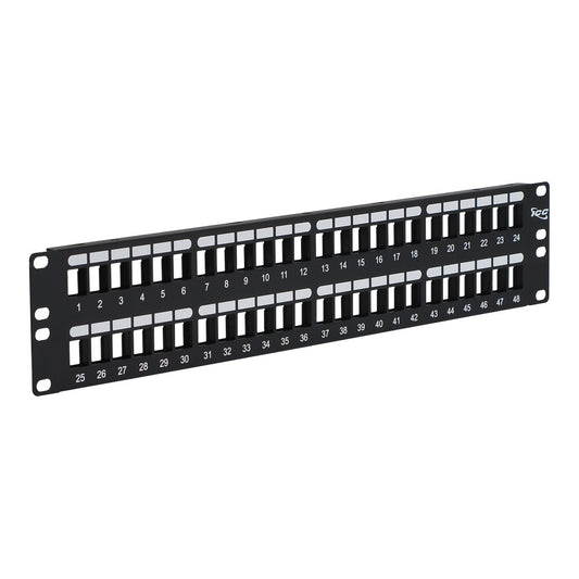 Blank Patch Panel with 48 Ports and 2 RMS for HD Style