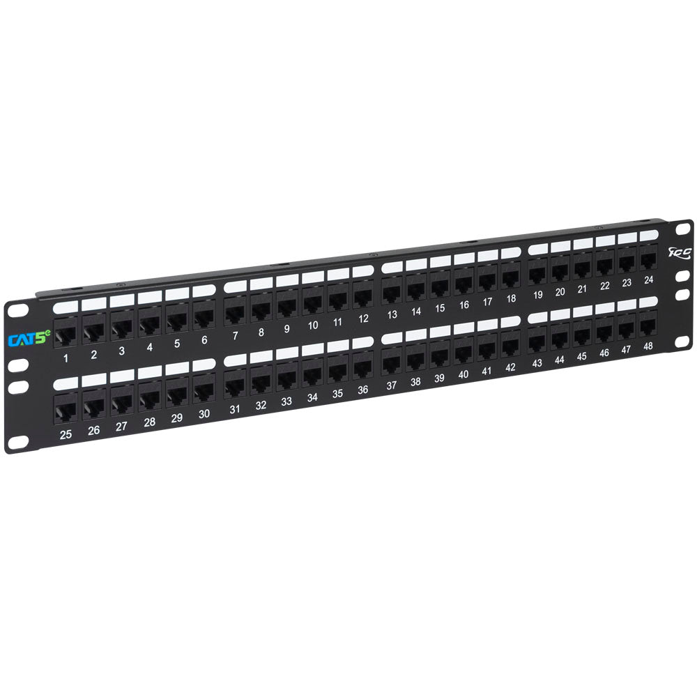 CAT5e Feed-Through Patch Panel for 48 Ports in 2 RMS