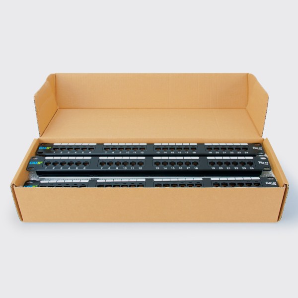 CAT5e Patch Panel with 24 Ports and 1 RMS in 6-Pack