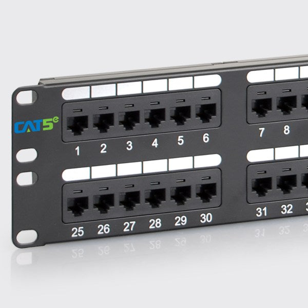 CAT5e Patch Panel with 48 Ports and 2 RMS in 6-Pack