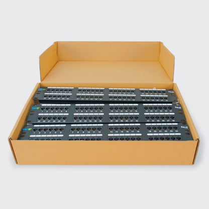 CAT5e Patch Panel with 48 Ports and 2 RMS in 6-Pack