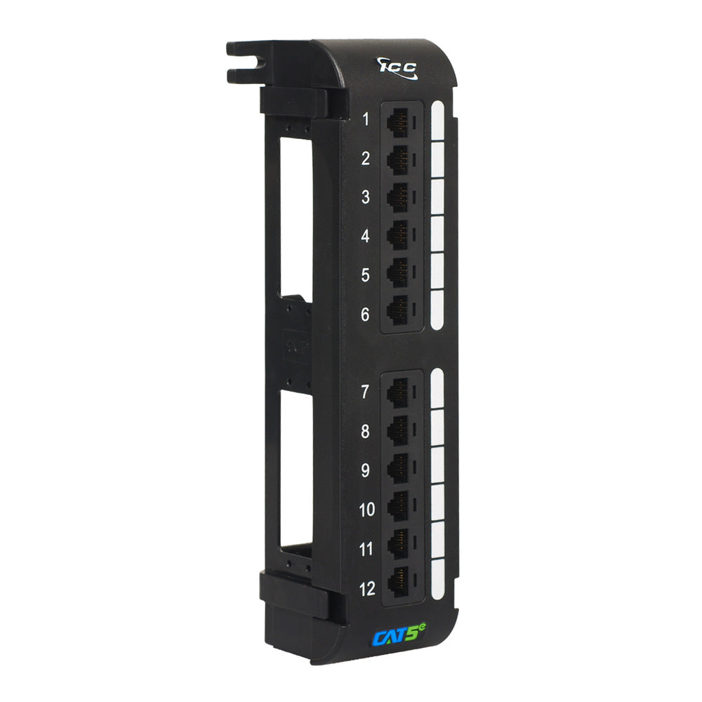 CAT5e Vertical Patch Panel with 12 Ports