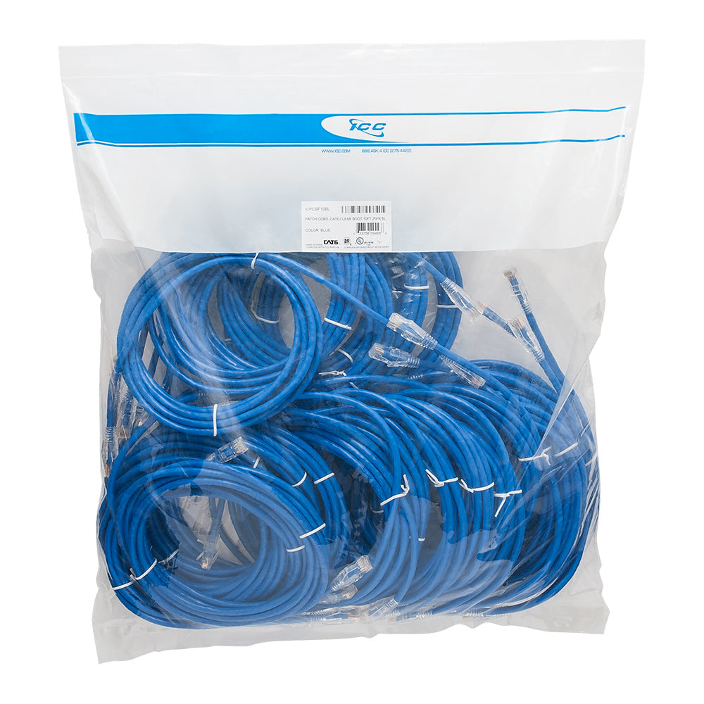 CAT6 Clear Boot Patch Cord (25Pkg)