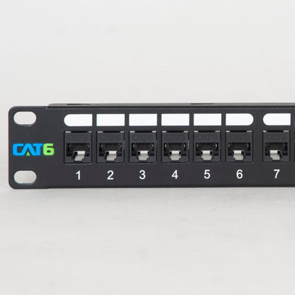 CAT6 Feed-Through Patch Panel with 24 Ports and 1 RMS