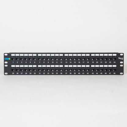 CAT6 Feed-Through Patch Panel with 48 Ports and 2 RMS