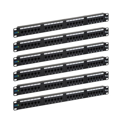 CAT6 Patch Panel with 24 Ports and 1 RMS in 6-Pack