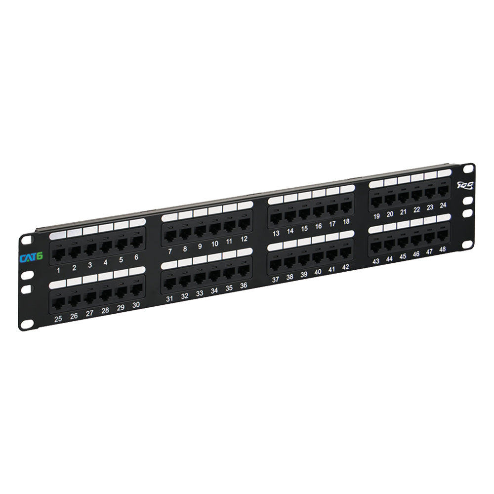 CAT6 Patch Panel with 48 Ports and 2 RMS in 6-Pack