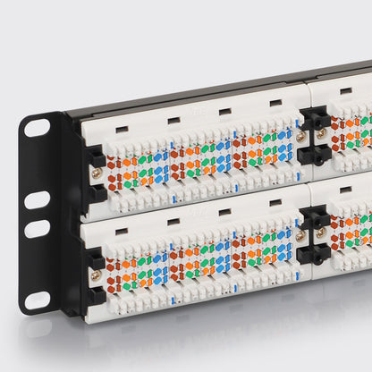 CAT6 Patch Panel with 48 Ports and 2 RMS in 6-Pack