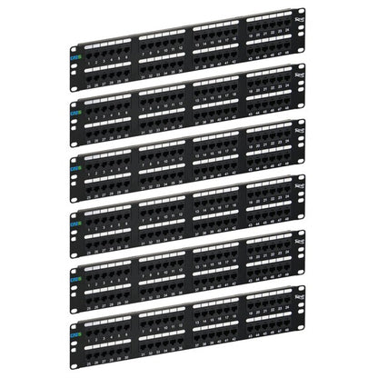 CAT6 Patch Panel with 48 Ports and 2 RMS in 6-Pack