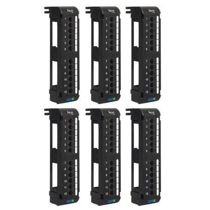 CAT6 Vertical Patch Panel with 12 Ports in 6-Pack