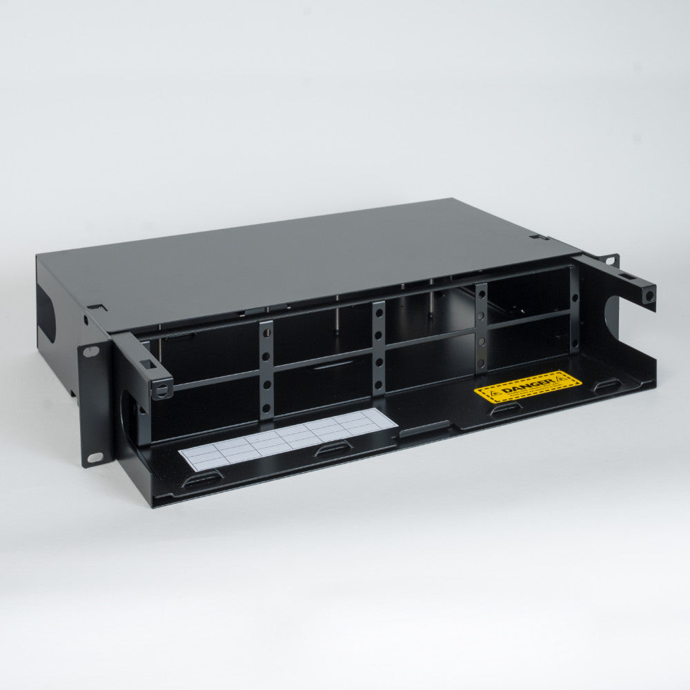 HD 2 RMS Fiber Optic Rack Mount Enclosure with 8 Slots for Adapter Panels or Cassettes