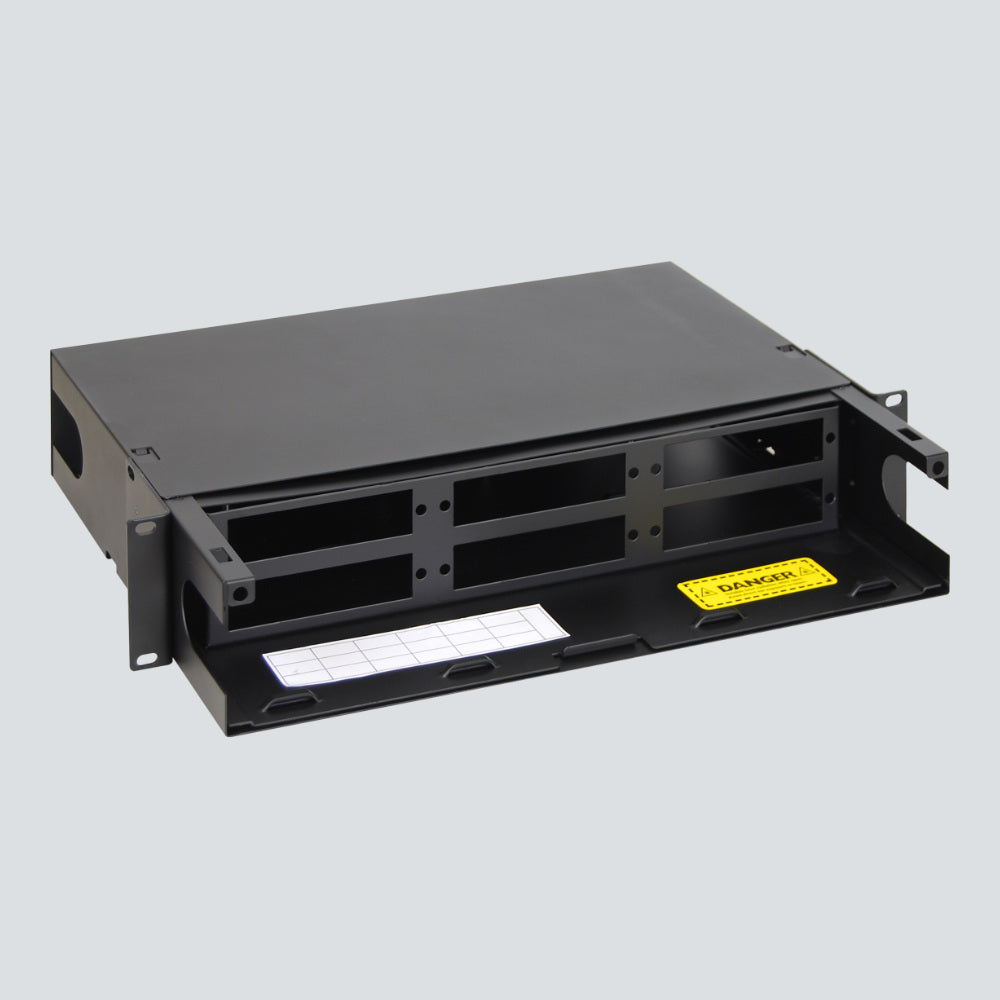 Classic 2 RMS Fiber Optic Rack Mount Enclosure with 6 Slots for LGX Compatible Adapter Panels or Cassettes