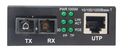 Gigabit PoE+ Converter Singlemode RJ45-SC