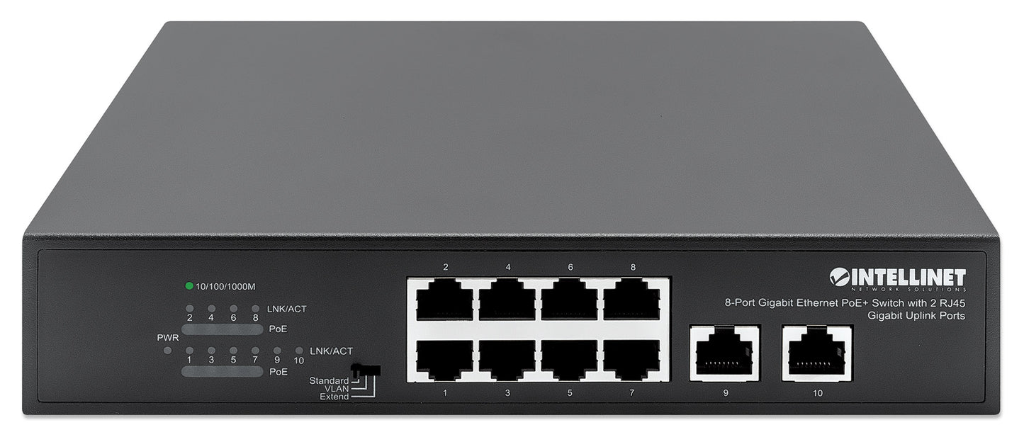 8-Port PoE Gigabit with 2 Uplinks