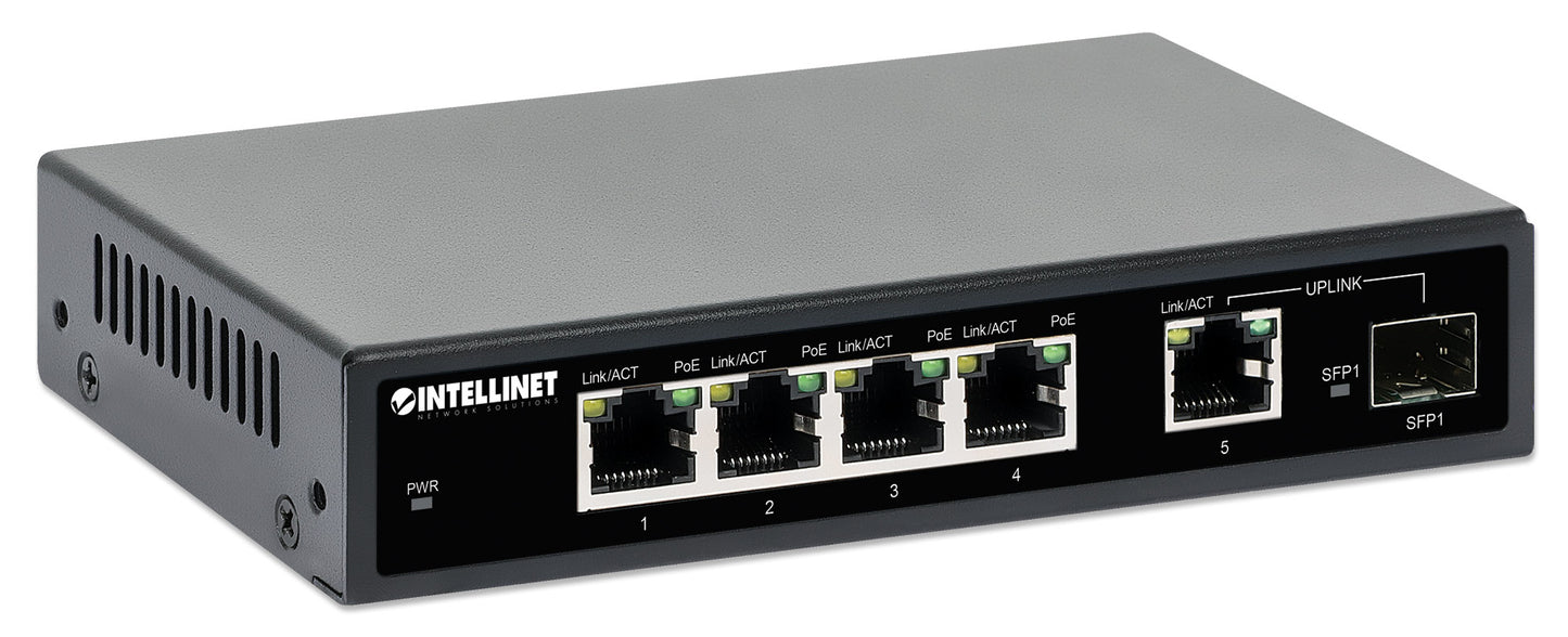 5-Port PoE+ with Gigabit Ethernet Uplink