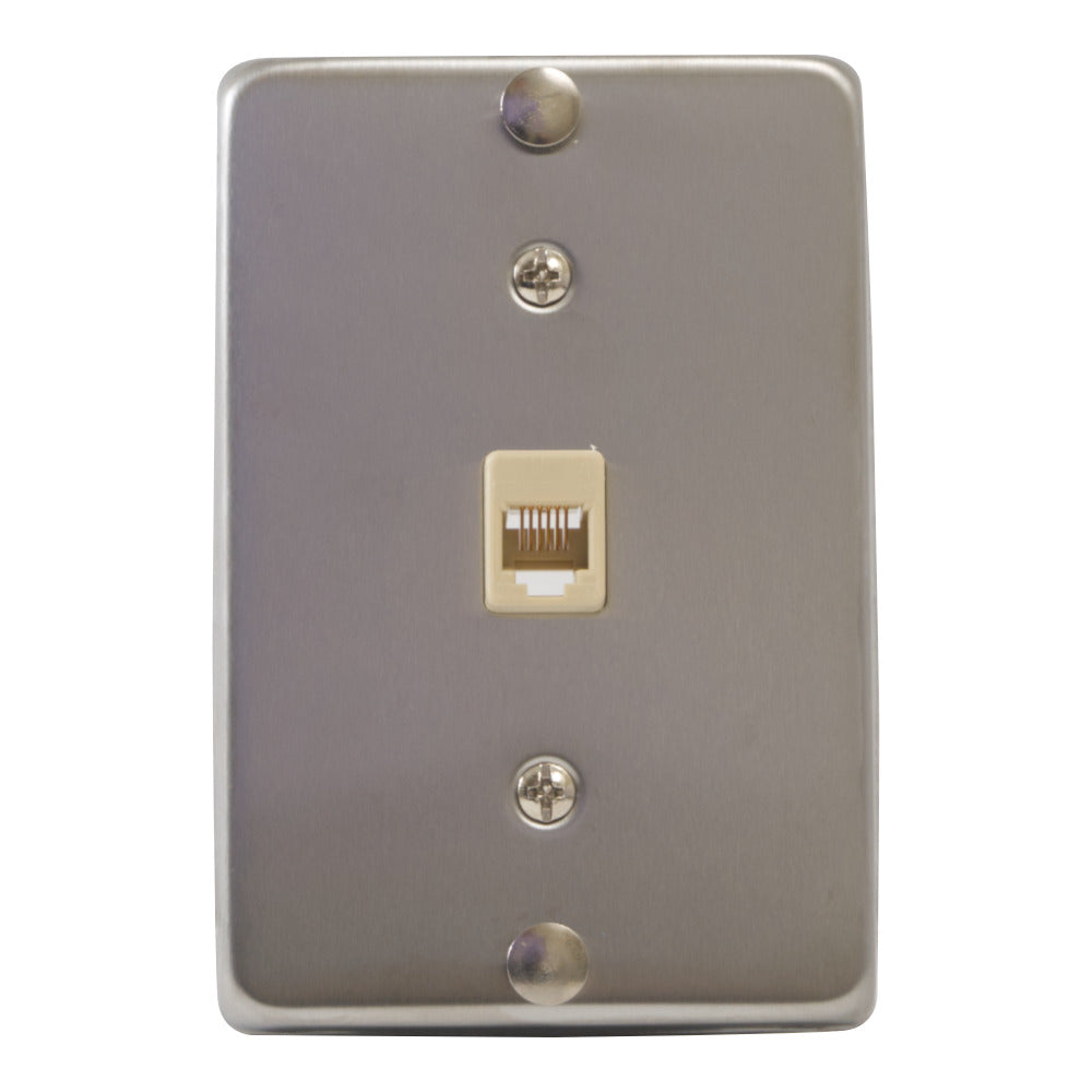 Telephone Faceplate Stainless Steel in 6P6C